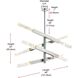 Ari 8 Light 13.5 inch Chrome Pendant Ceiling Light