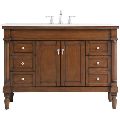 Lexington 48 X 21.5 X 35 inch Walnut Vanity Sink Set