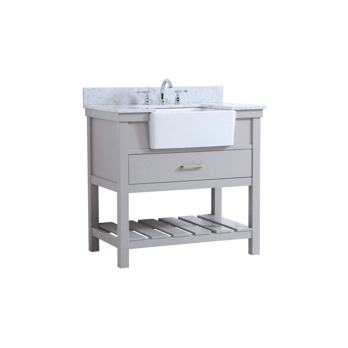 Clement 36 X 22 X 34 inch Grey Bathroom Vanity Cabinet
