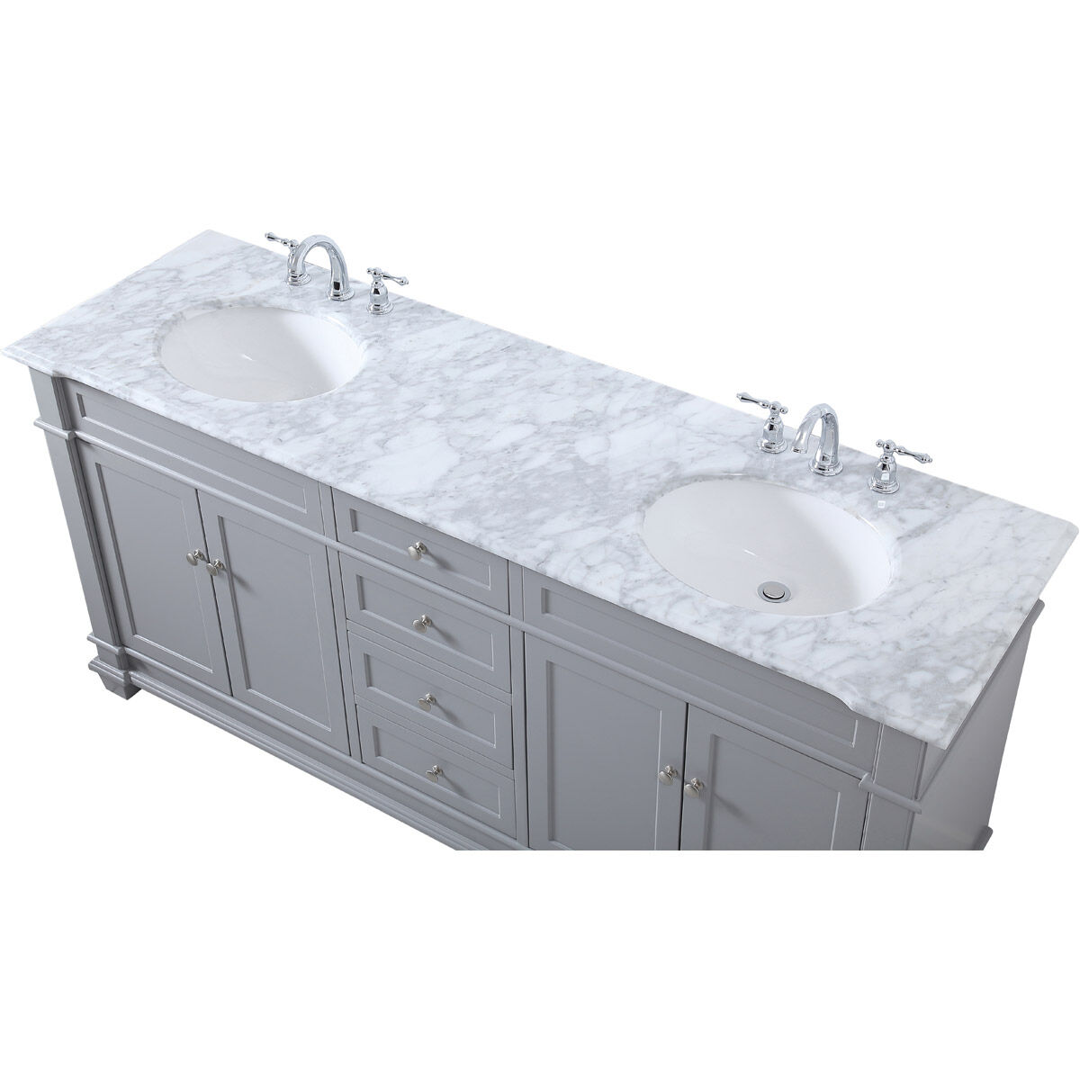 Wesley 72 X 21.5 X 35 inch Grey Vanity Sink Set in Gray