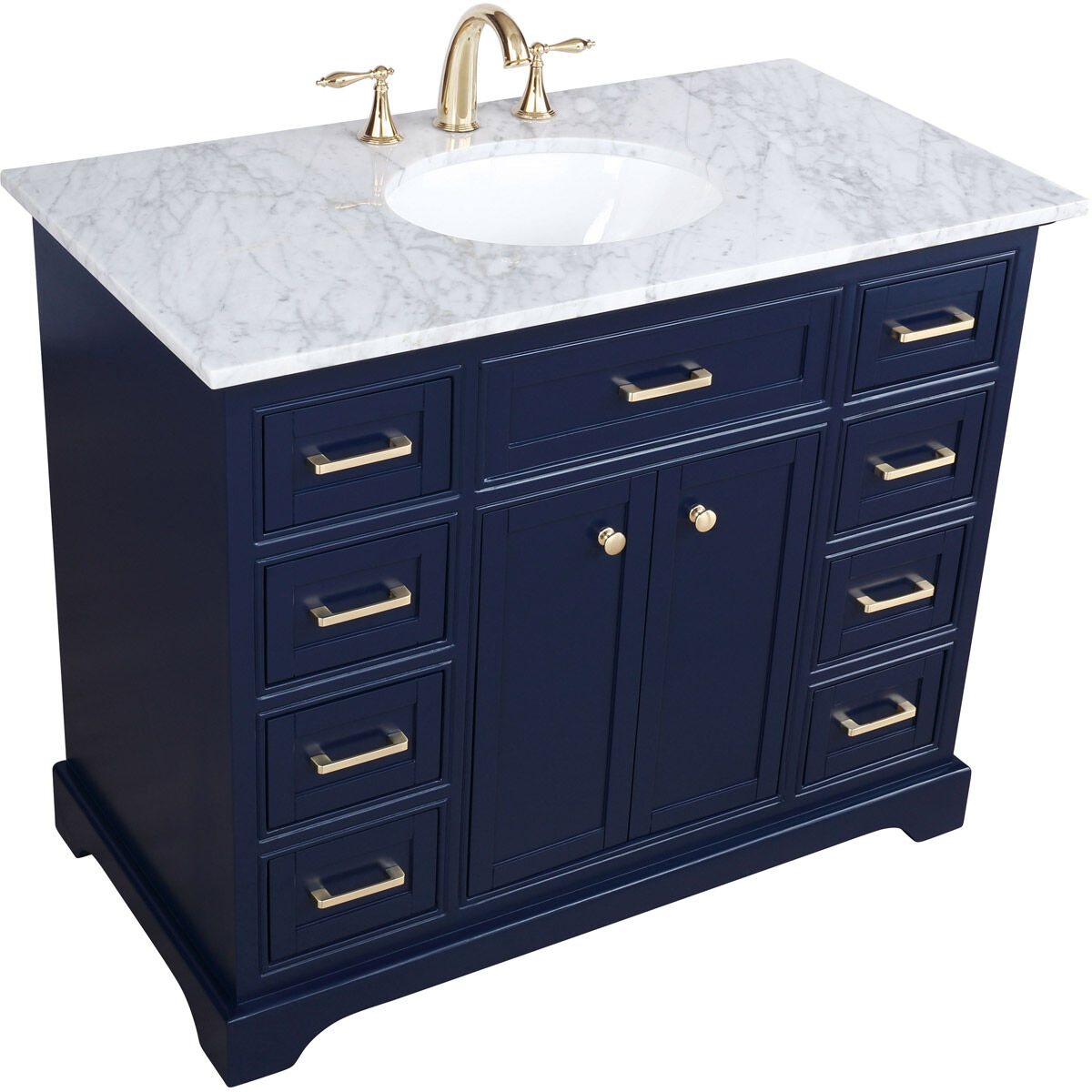 Americana 42 X 22 X 35 inch Blue Vanity Sink Set
