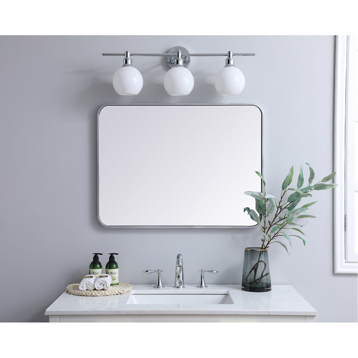 Evermore 32 X 24 inch Silver Mirror