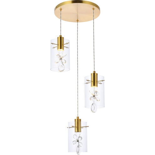 Hana 3 Light 16 inch Gold Pendant Ceiling Light