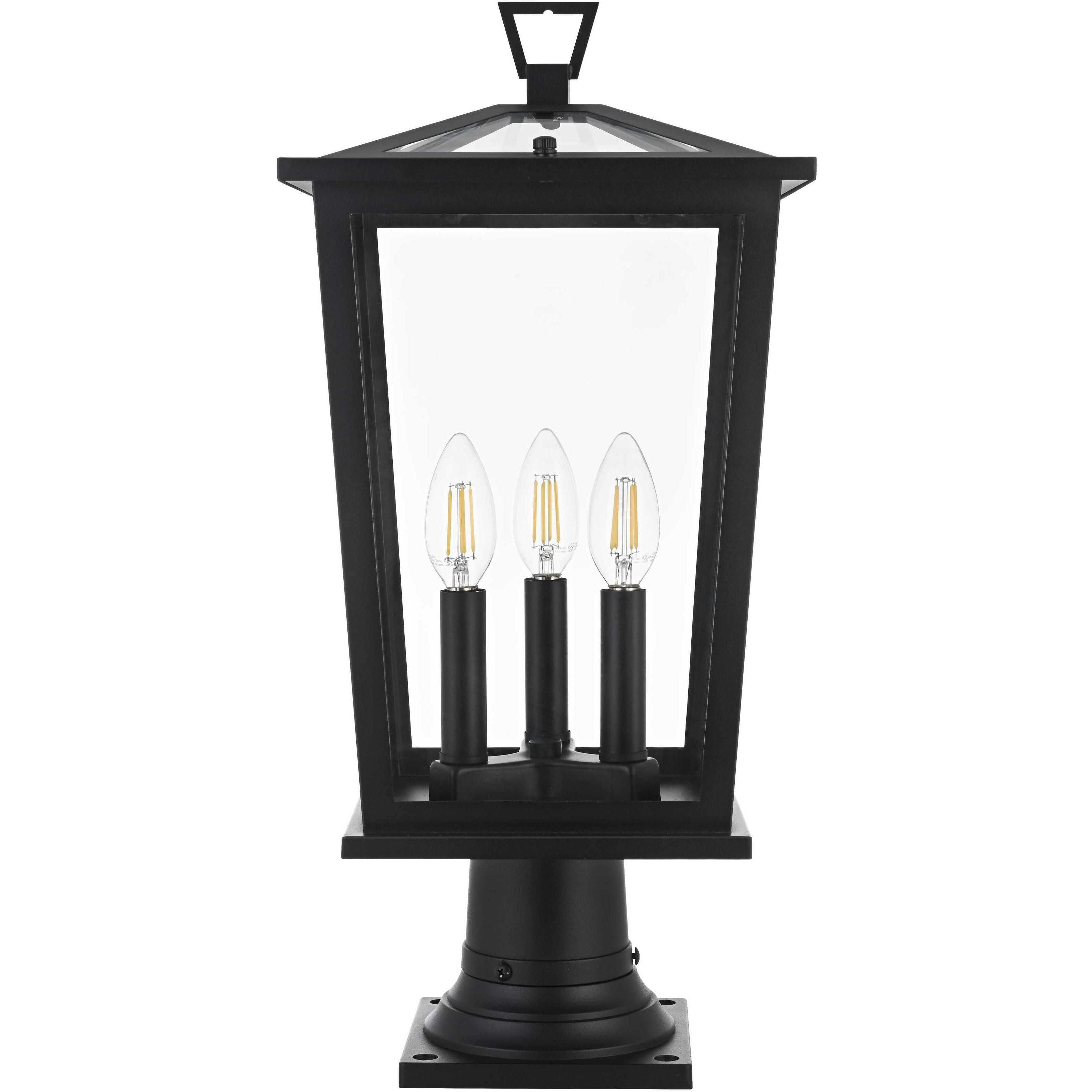 Cayman 3 Light 20.5 inch Black Outdoor Post Light