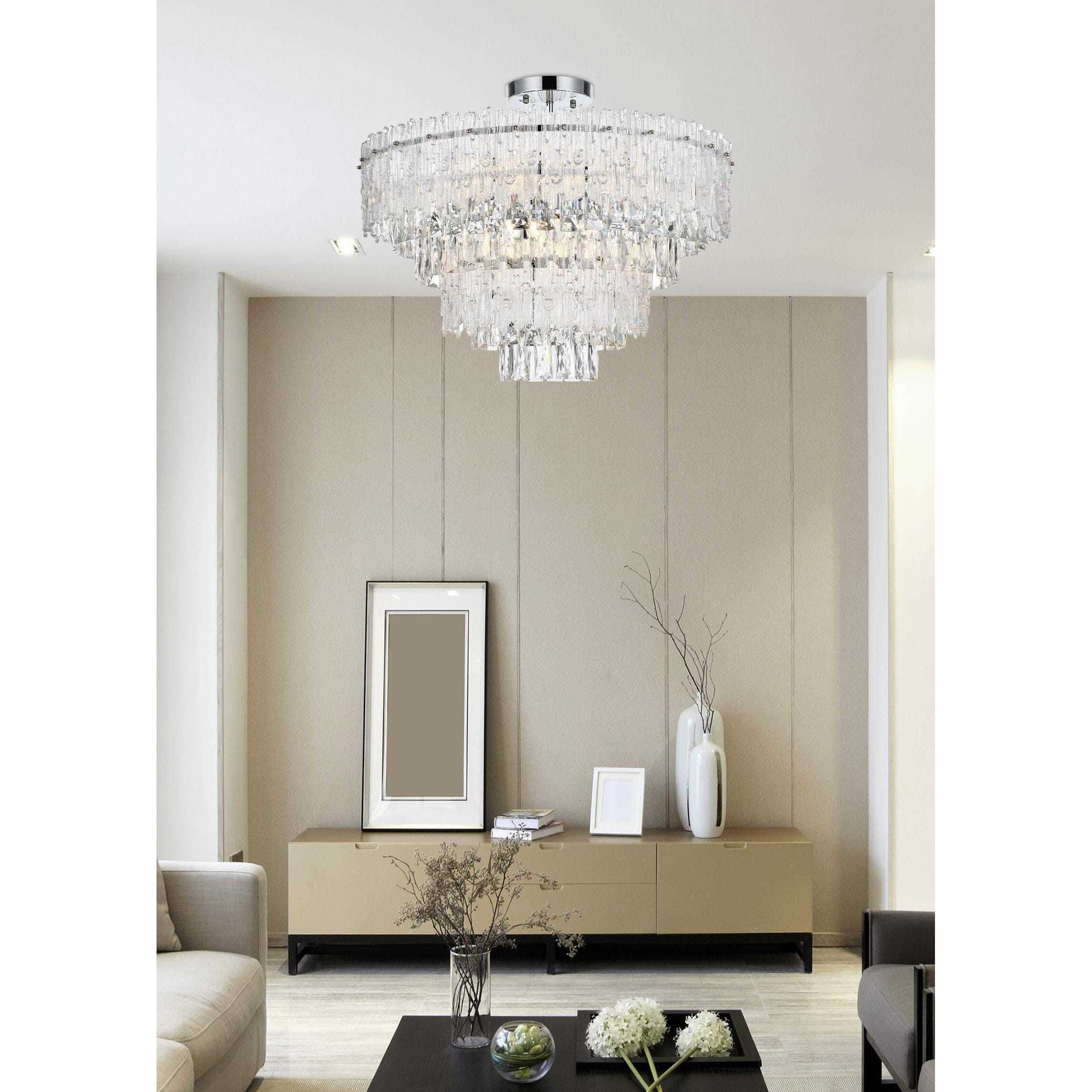 Emilia 8 Light 25 inch Chrome Flush Mount Ceiling Light