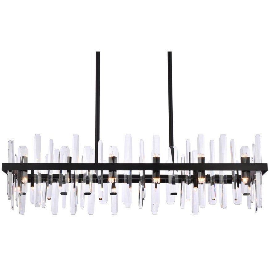 Serena 24 Light 42 inch Black Linear Chandelier Ceiling Light