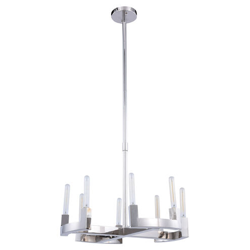 Corsica 8 Light 26 inch Polished Nickel Chandelier Ceiling Light, Urban Classic