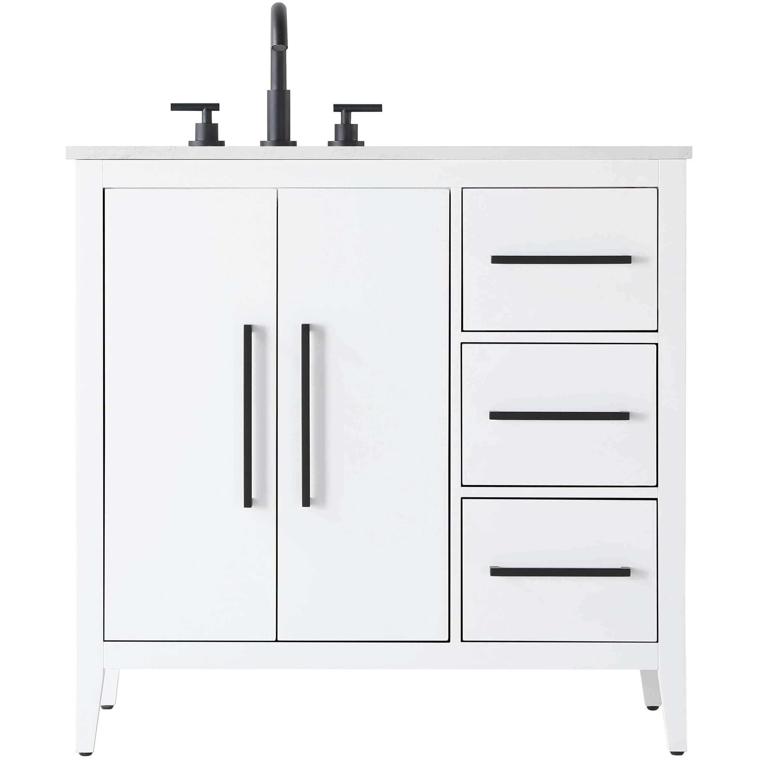 Millie 36 X 35 inch White Bathroom Vanity Cabinet