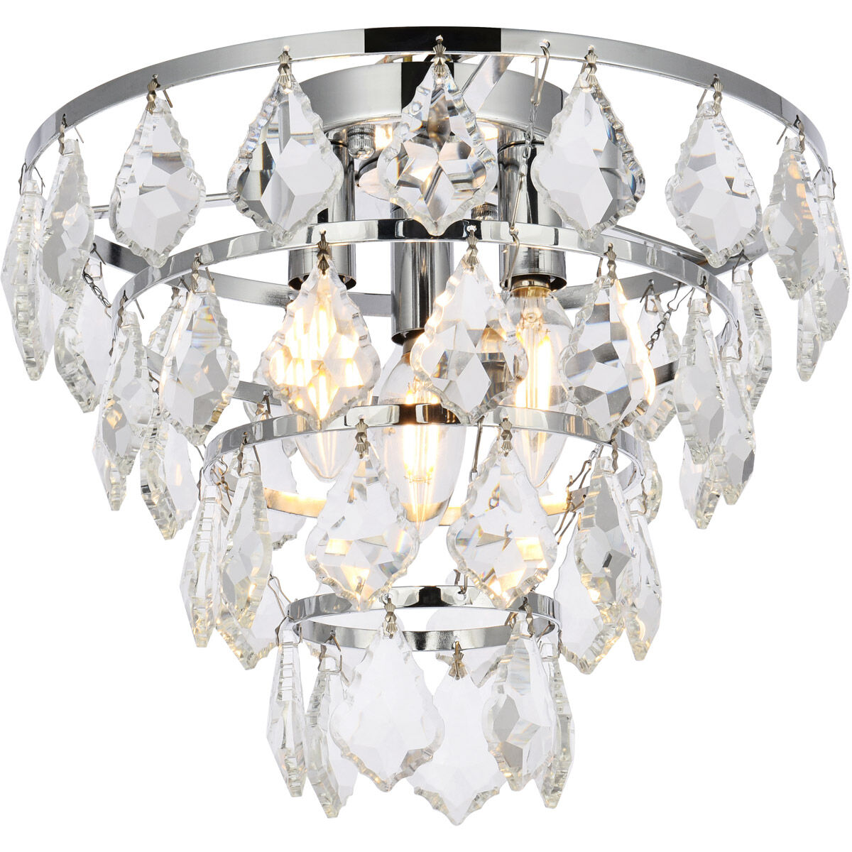 Ella 3 Light 12 inch Chrome Flush Mount Ceiling Light