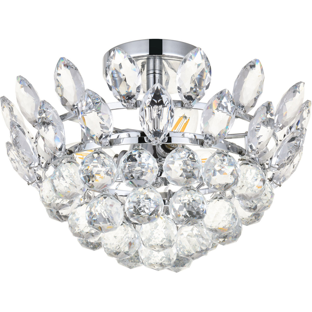 Emilia 3 Light 14 inch Chrome Flush Mount Ceiling Light