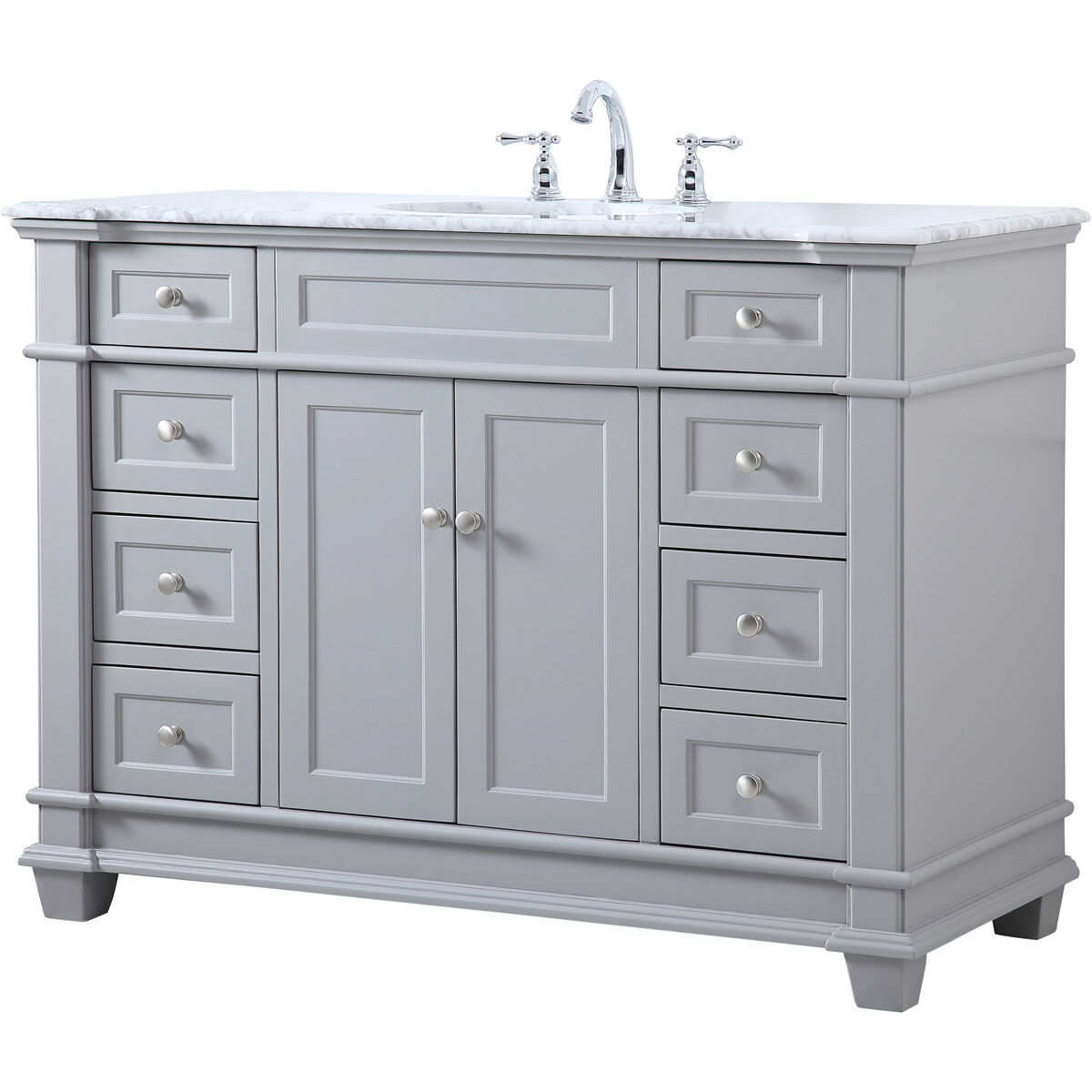 Wesley 48 X 21.5 X 35 inch Grey Vanity Sink Set in Gray