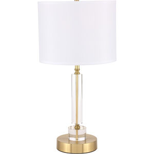 Deco 25 inch 40 watt Brushed Brass Table Lamp Portable Light