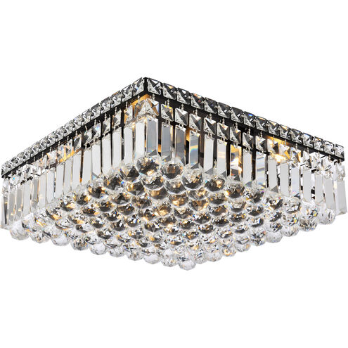 Maxime 6 Light 16 inch Black and Clear Flush Mount Ceiling Light in Royal Cut