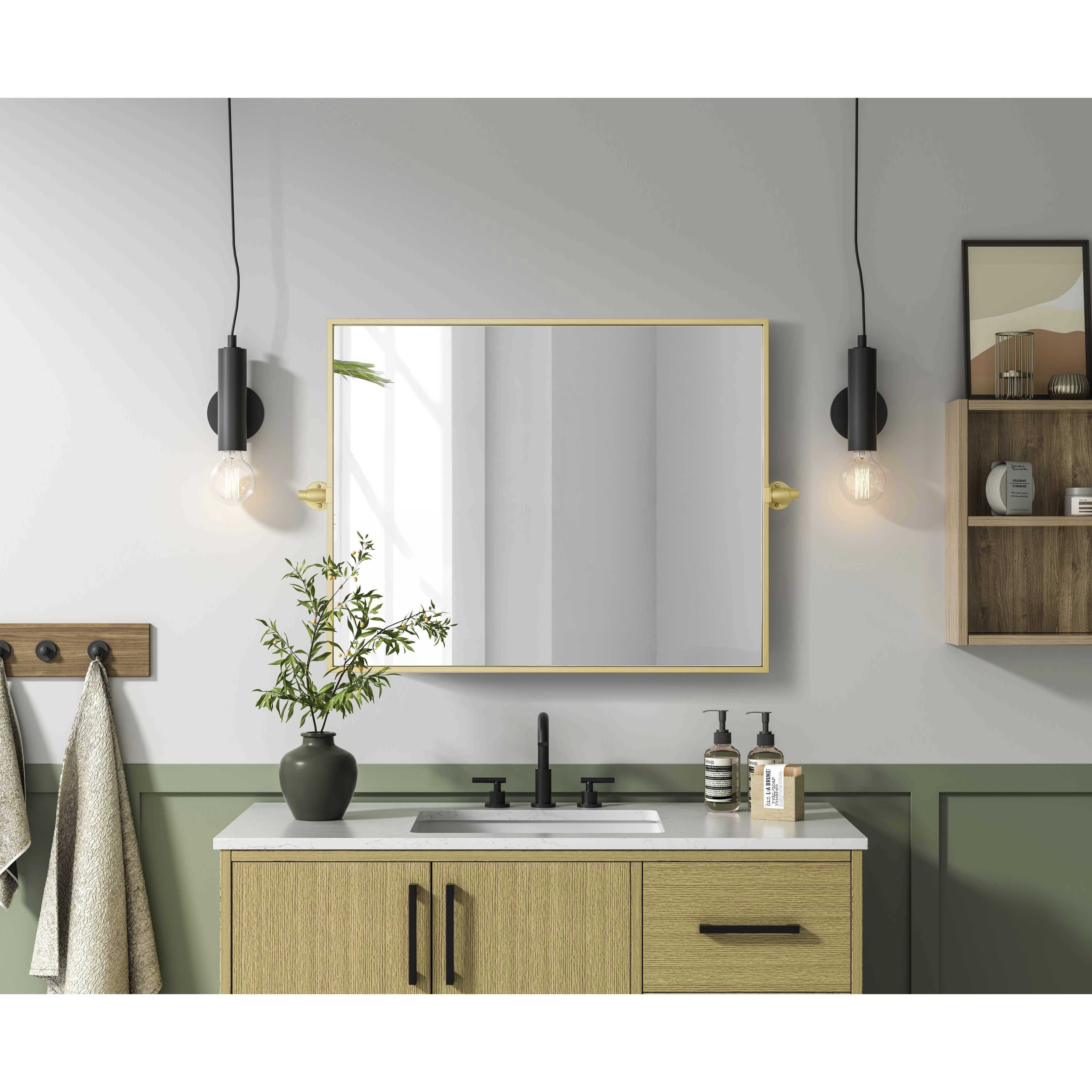 Amoura 30 X 24 inch Brass Mirror