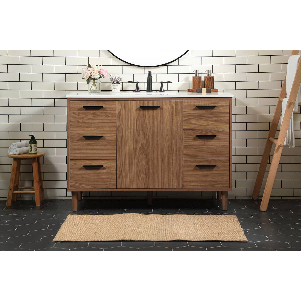 Baldwin 48 X 22 X 34 inch Walnut Brown Vanity Sink Set in Not Included