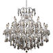 Maria Theresa 24 Light 36 inch Chrome Dining Chandelier Ceiling Light in Golden Teak