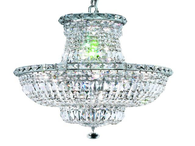 Tranquil 12 Light 18 inch Chrome Dining Chandelier Ceiling Light in Royal Cut