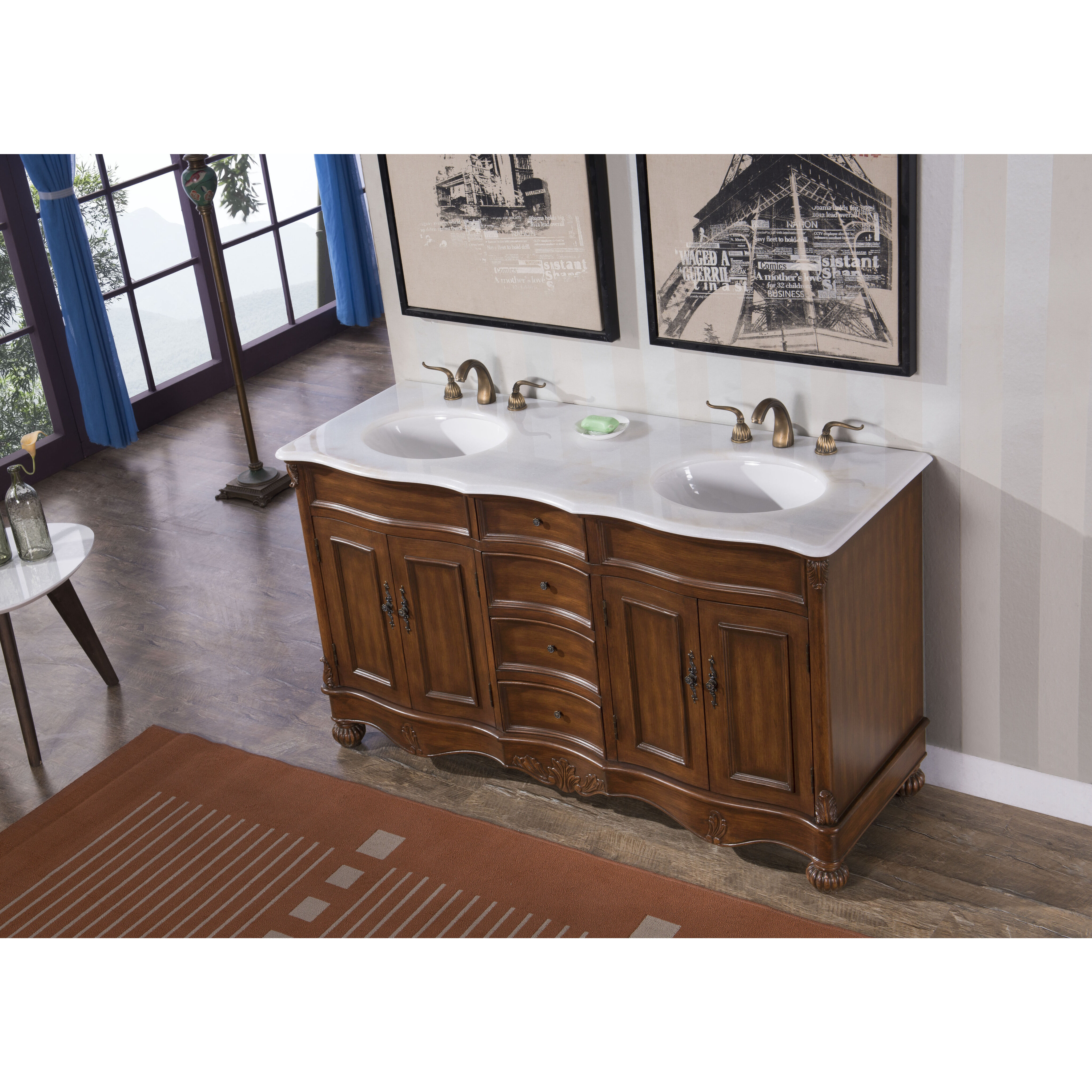 Windsor 60 X 35 inch Teak Vanity Set