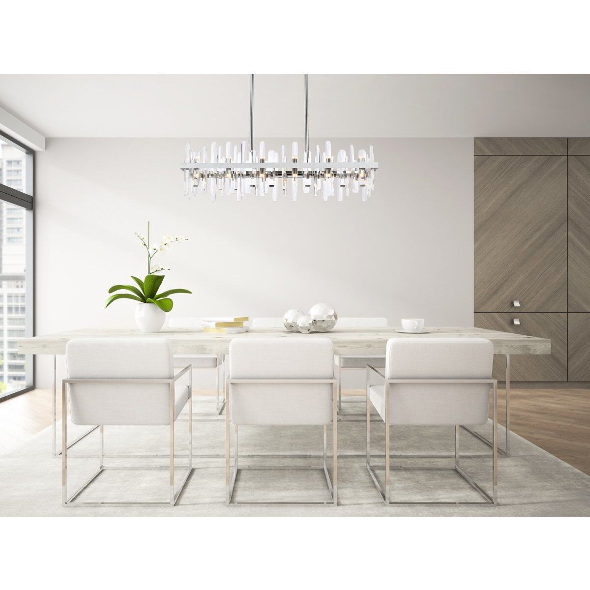 Serena 24 Light 42 inch Chrome Linear Chandelier Ceiling Light