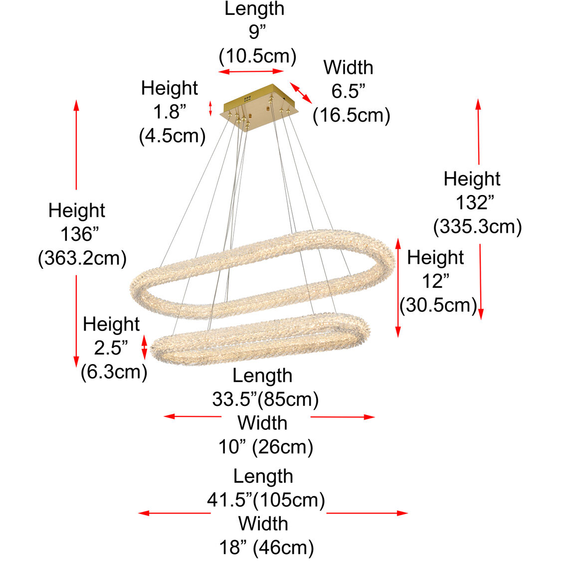 Bowen 2 Light 18 inch Satin Gold Chandelier Ceiling Light