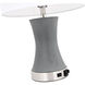 Knox 21 inch 40 watt Polished Nickel and Grey Table Lamp Portable Light
