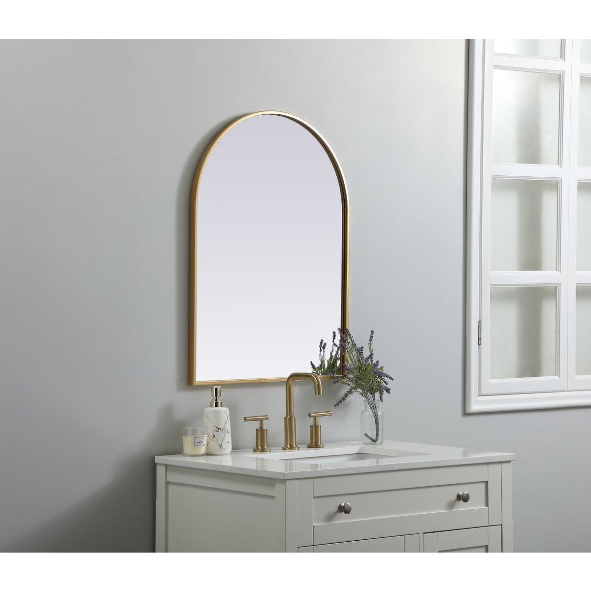 Ayra 30 X 22 inch Brass Mirror