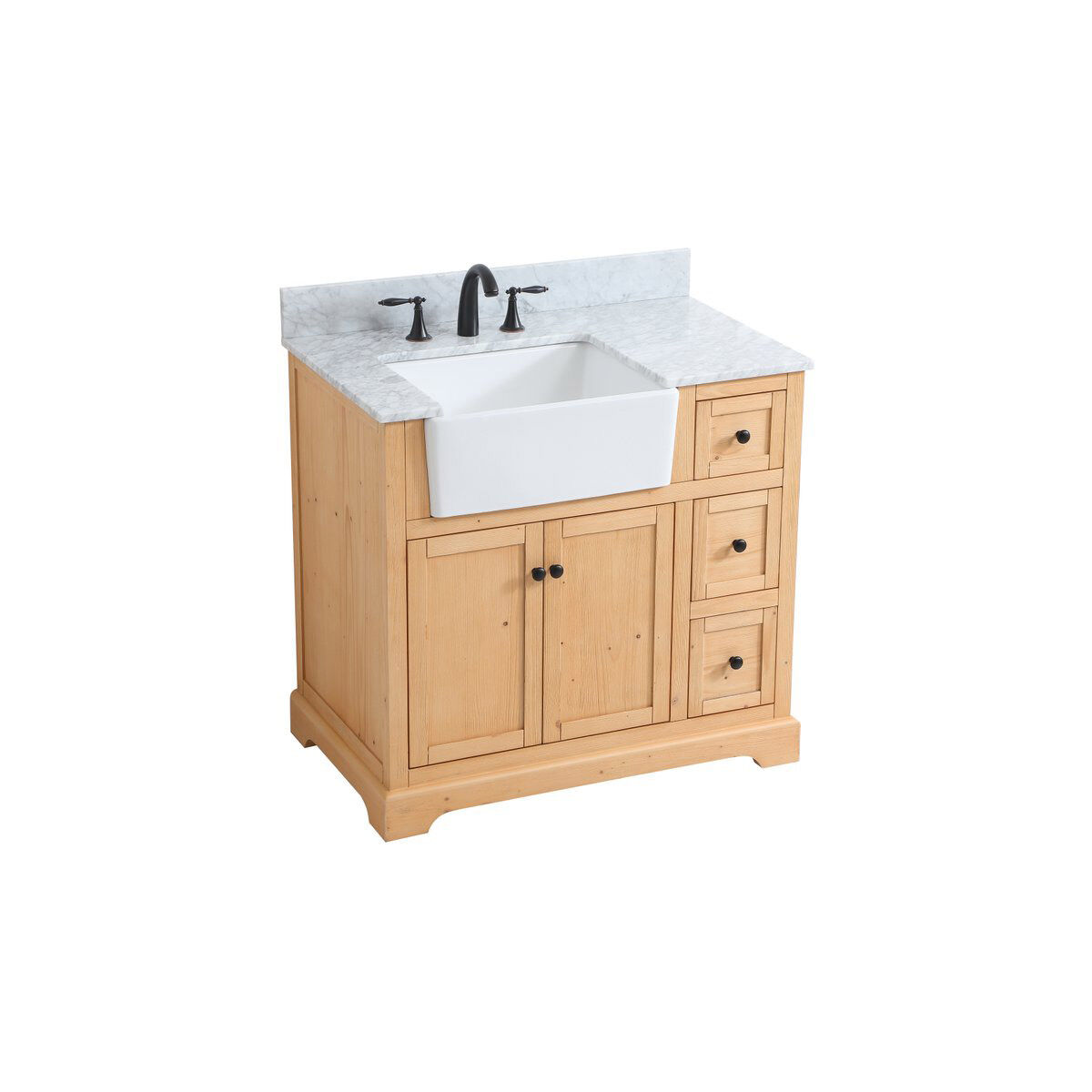Franklin 36 X 22 X 35 inch Natural Wood Bathroom Vanity Cabinet