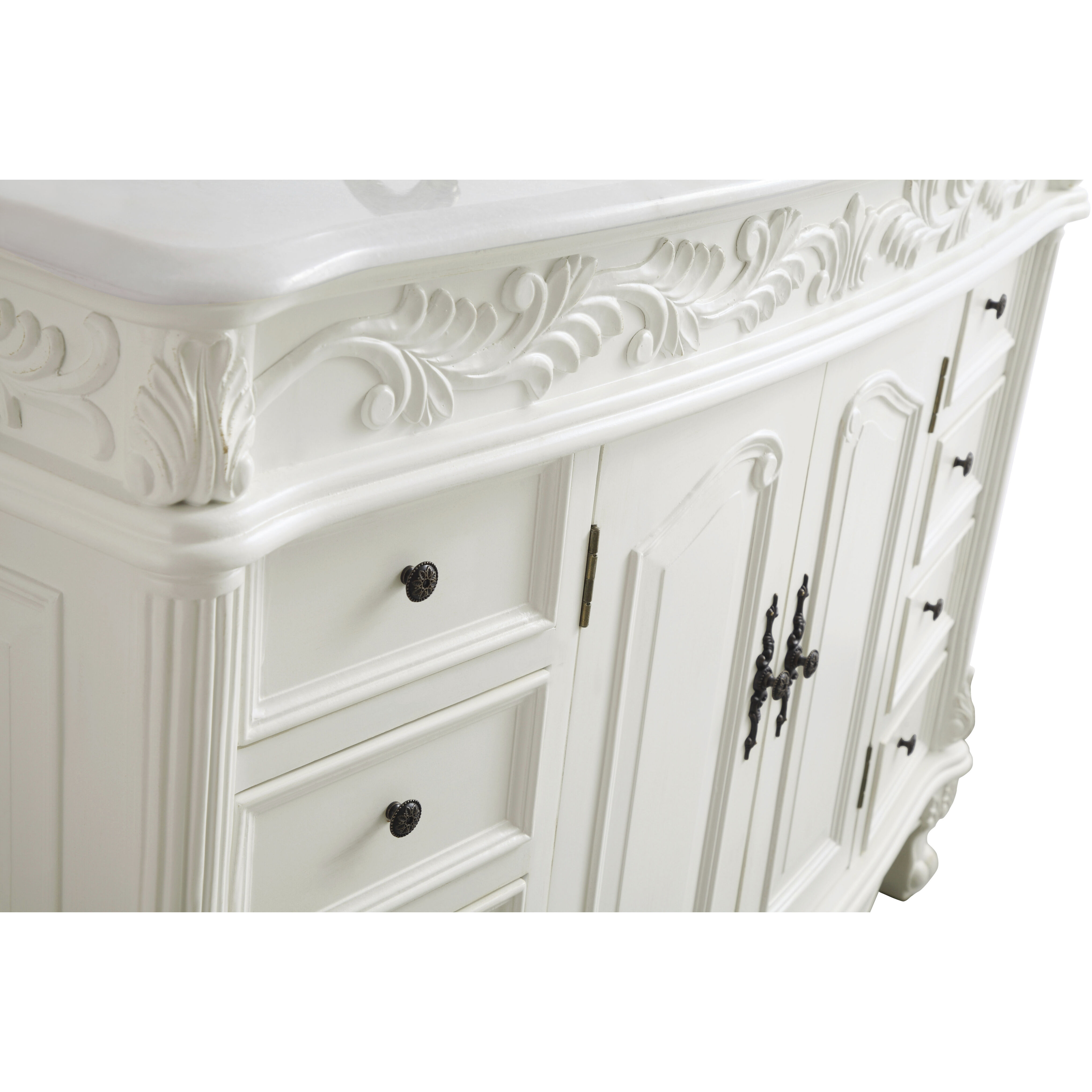 Bordeaux 48 X 22 X 36 inch Antique White Vanity Sink Set