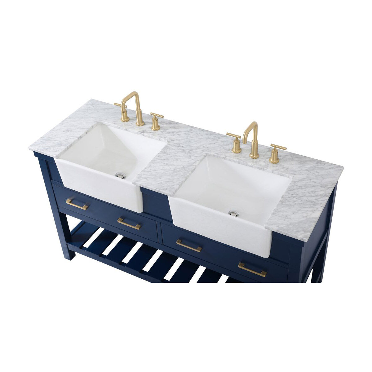 Clement 60 X 22 X 34 inch Blue Bathroom Vanity Cabinet