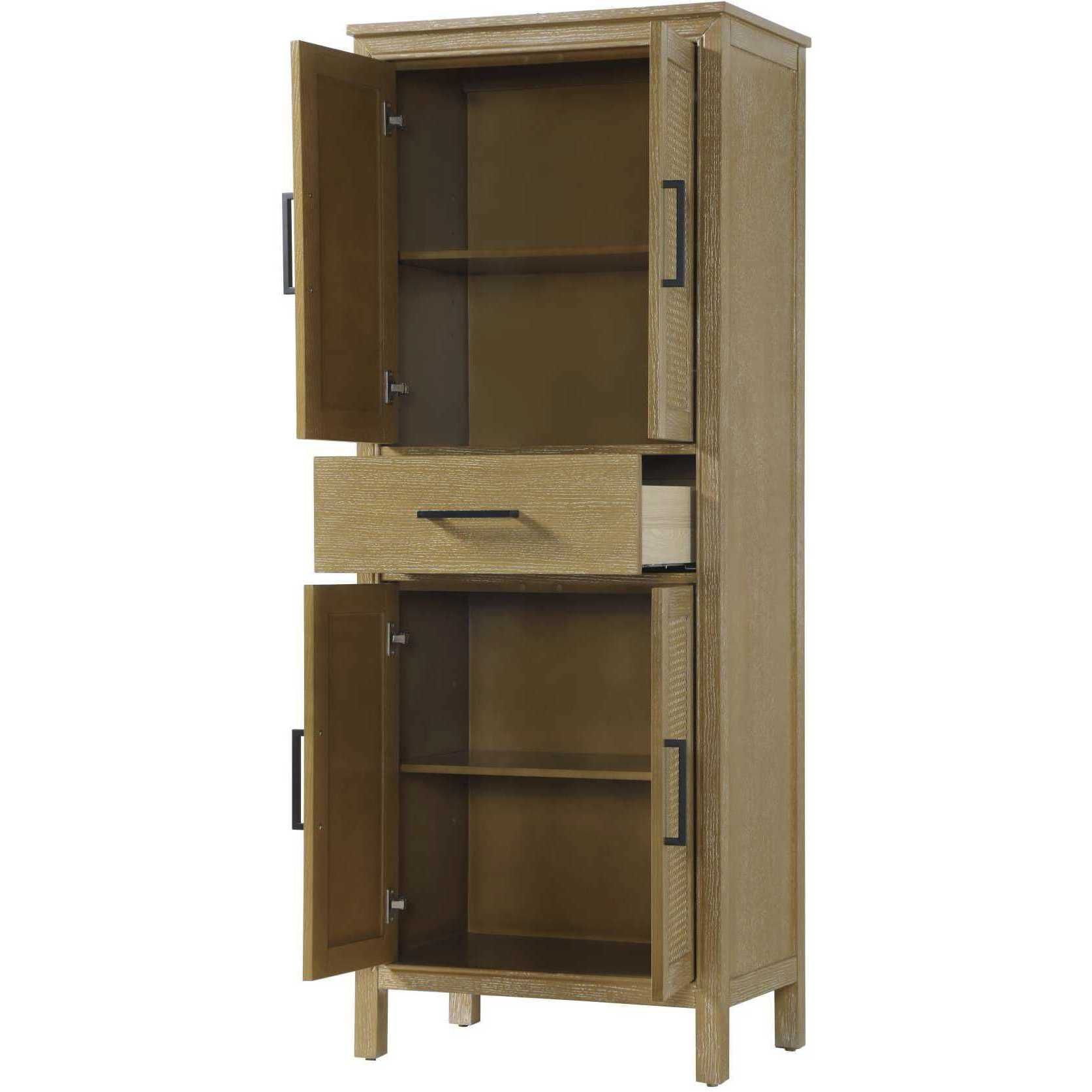 Alina Linen Oak Bathroom Storage Cabinet