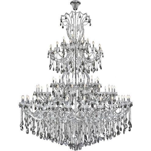 Maria Theresa 84 Light 96 inch Chrome Chandelier Ceiling Light in Silver Shade, Royal Cut