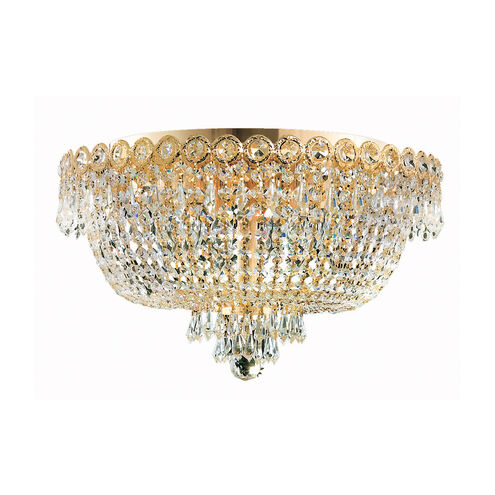 Century 6 Light 18 inch Gold Flush Mount Ceiling Light in Royal Cut