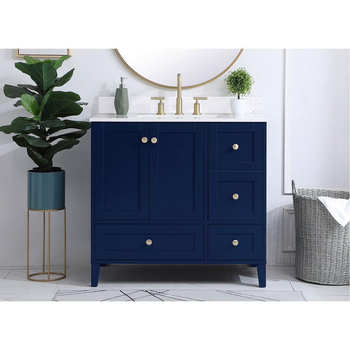 Sommerville 36 X 22 X 34 inch Blue Vanity Sink Set