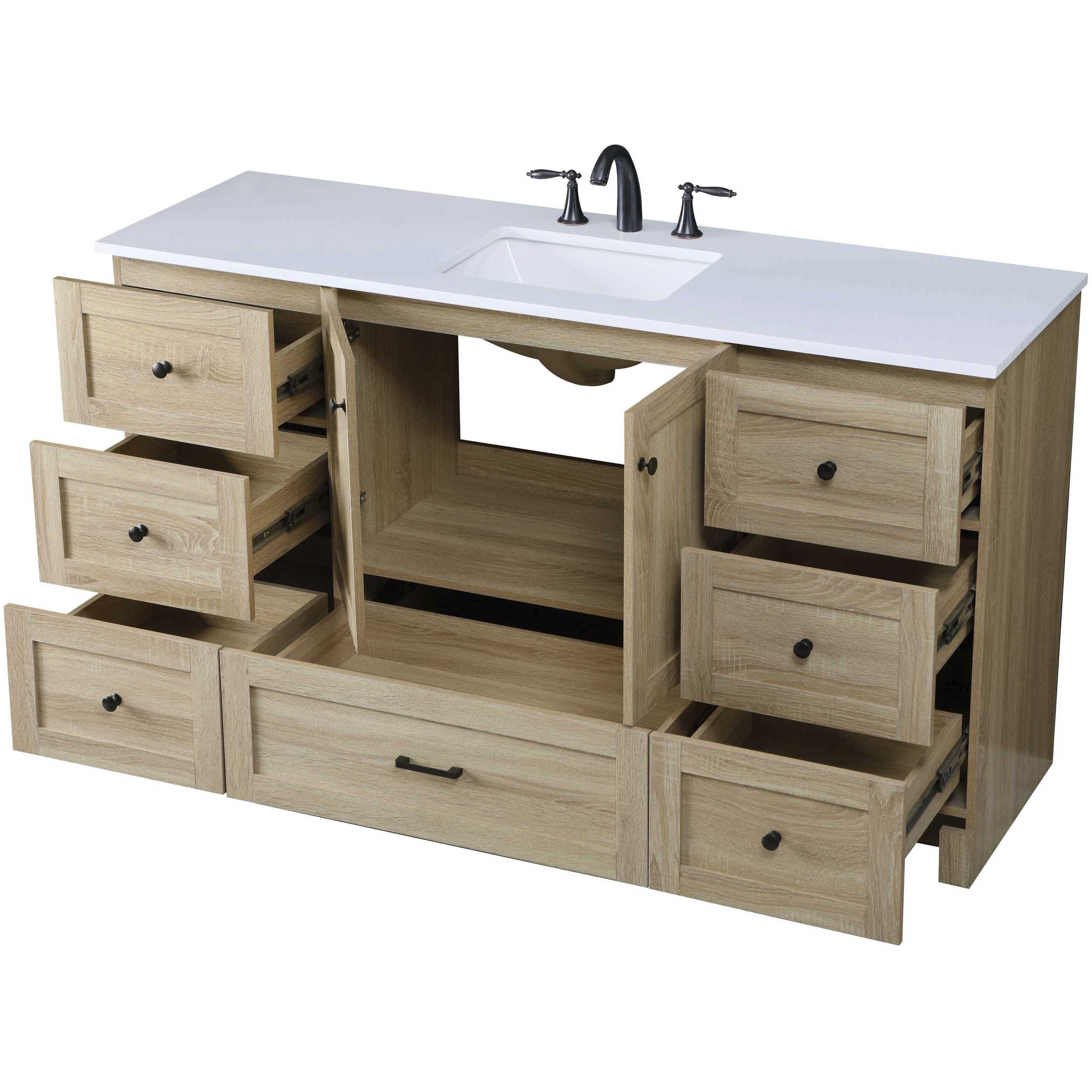 Soma 60 X 34 inch Mango Wood Bathroom Vanity Cabinet