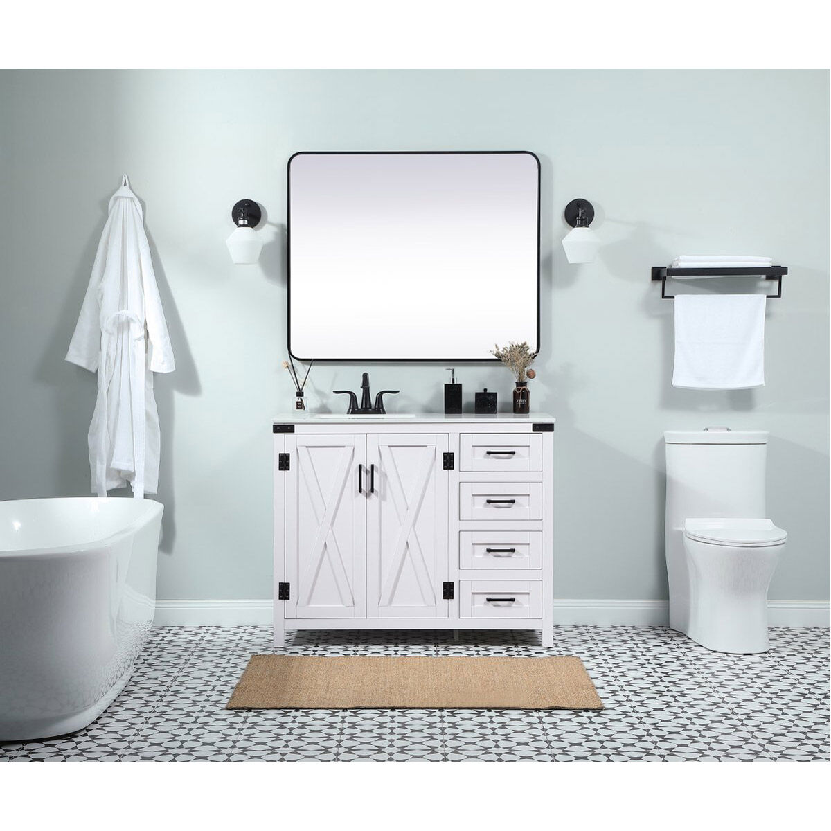 Grant 42 X 19 X 34 inch White Vanity Sink Set