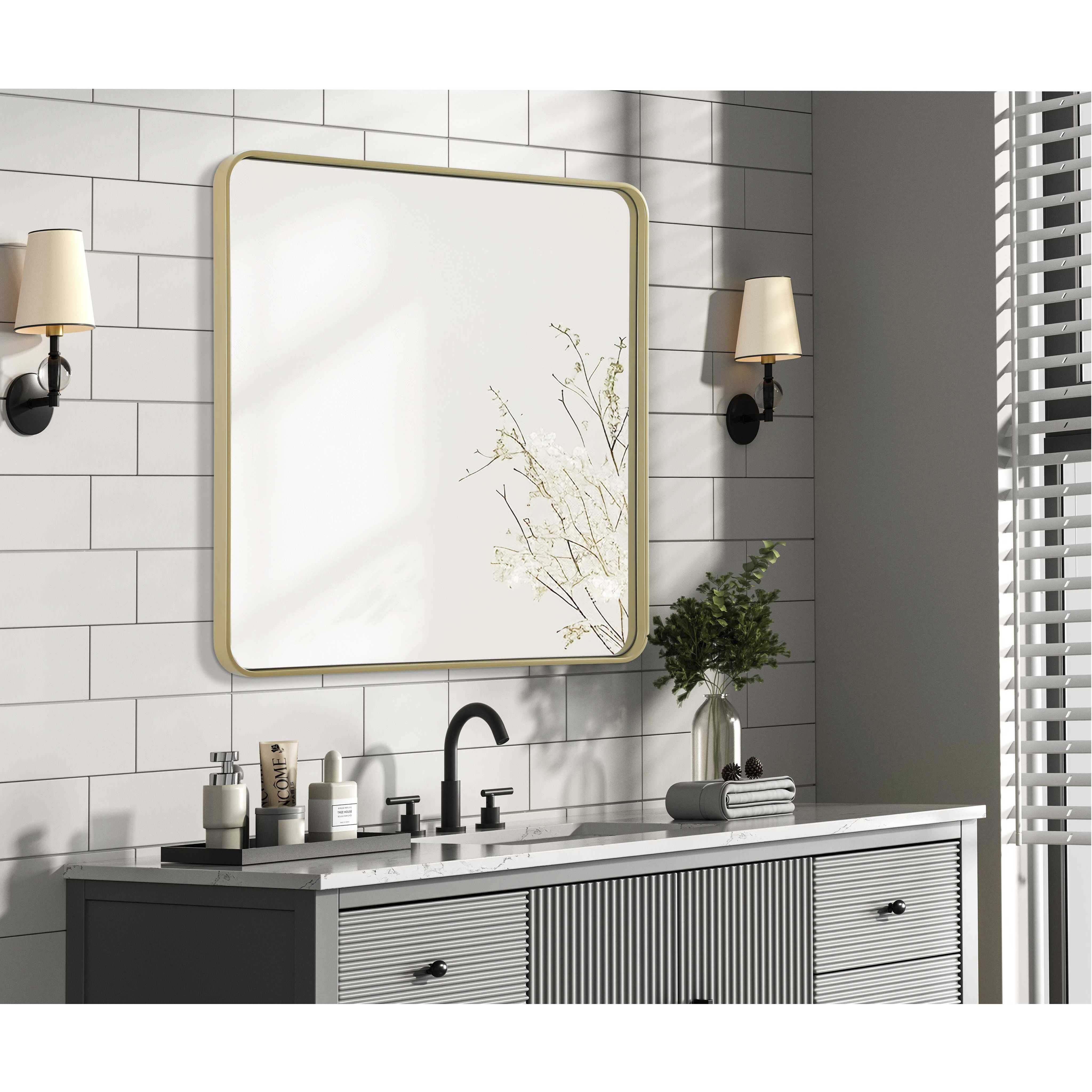 Remy 36 X 36 inch Brass Mirror