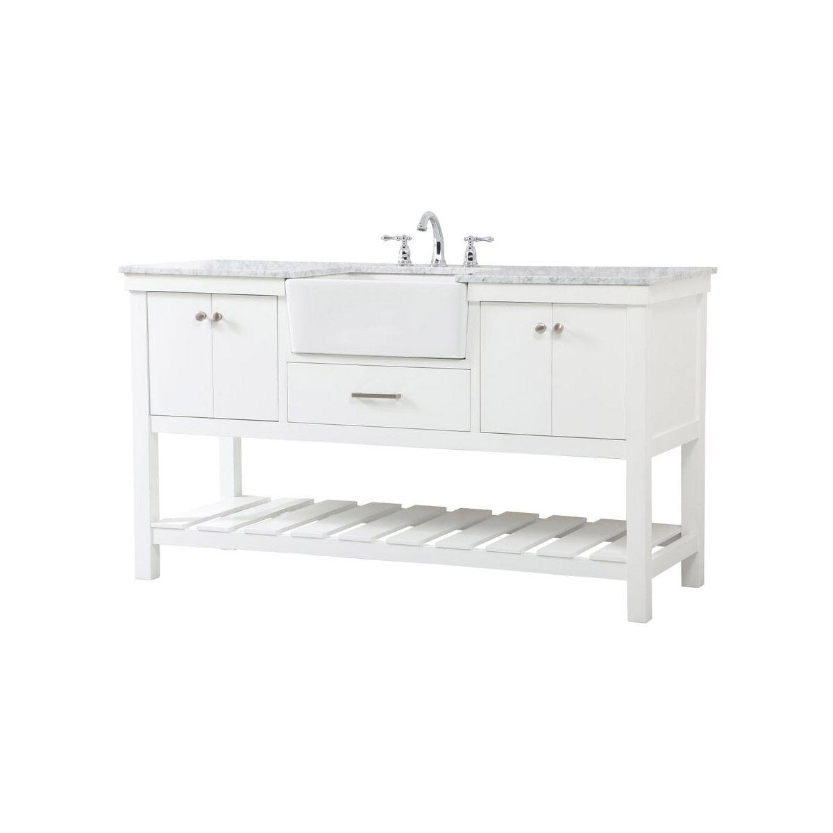Clement 60 X 22 X 34 inch White Bathroom Vanity Cabinet