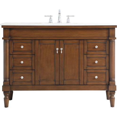 Lexington 48 X 21.5 X 35 inch Walnut Vanity Sink Set 