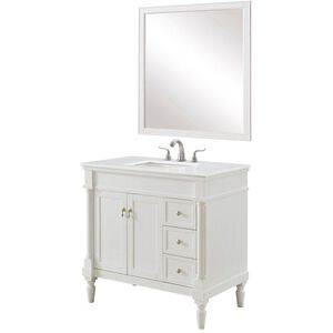 Lexington 36 X 21.5 X 35 inch Antique White Vanity Sink Set