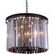 Sydney 6 Light 20 inch Matte Black Pendant Ceiling Light in Silver Shade, Urban Classic