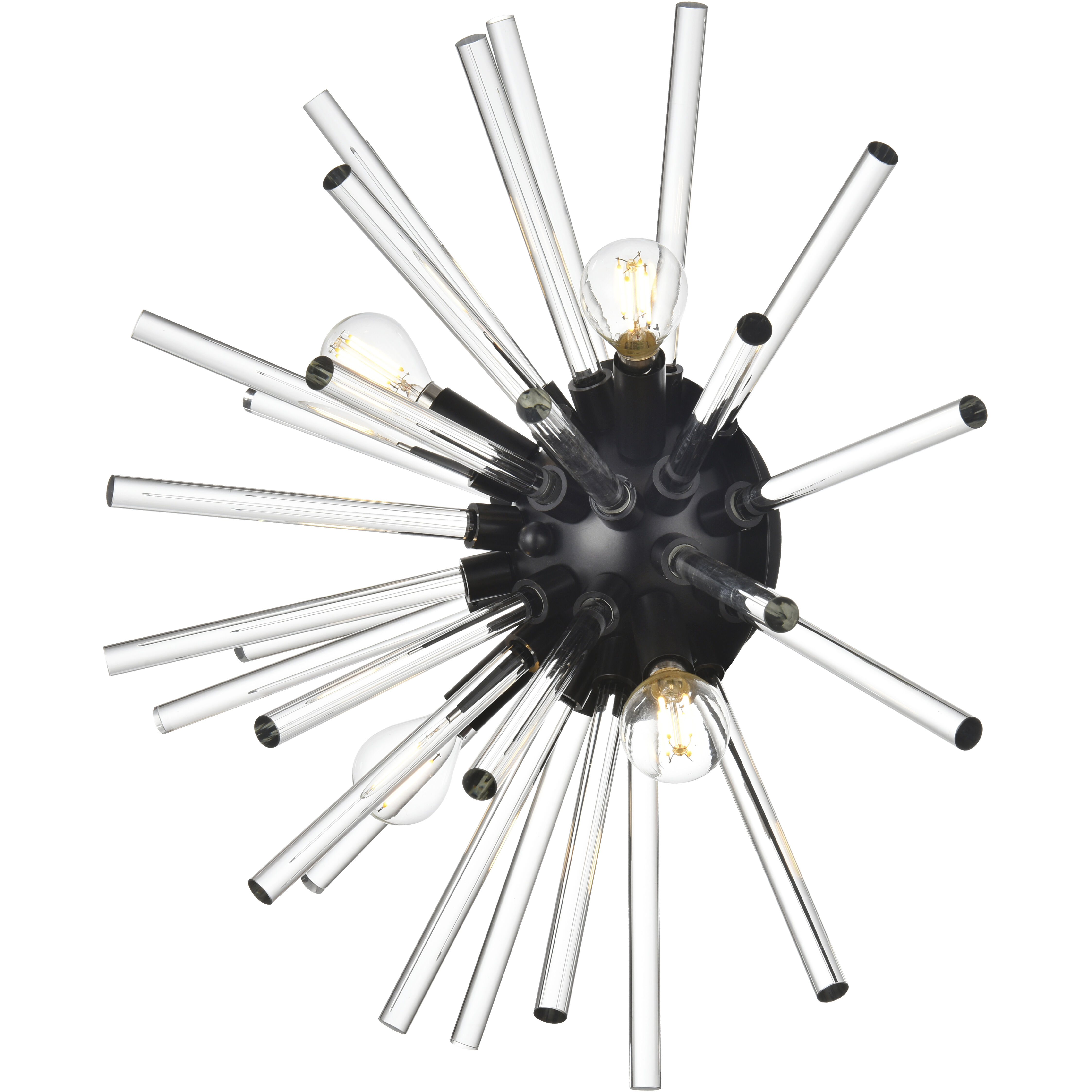 Sienna 4 Light 18 inch Black Wall Sconce Wall Light, can be Flush Mounted