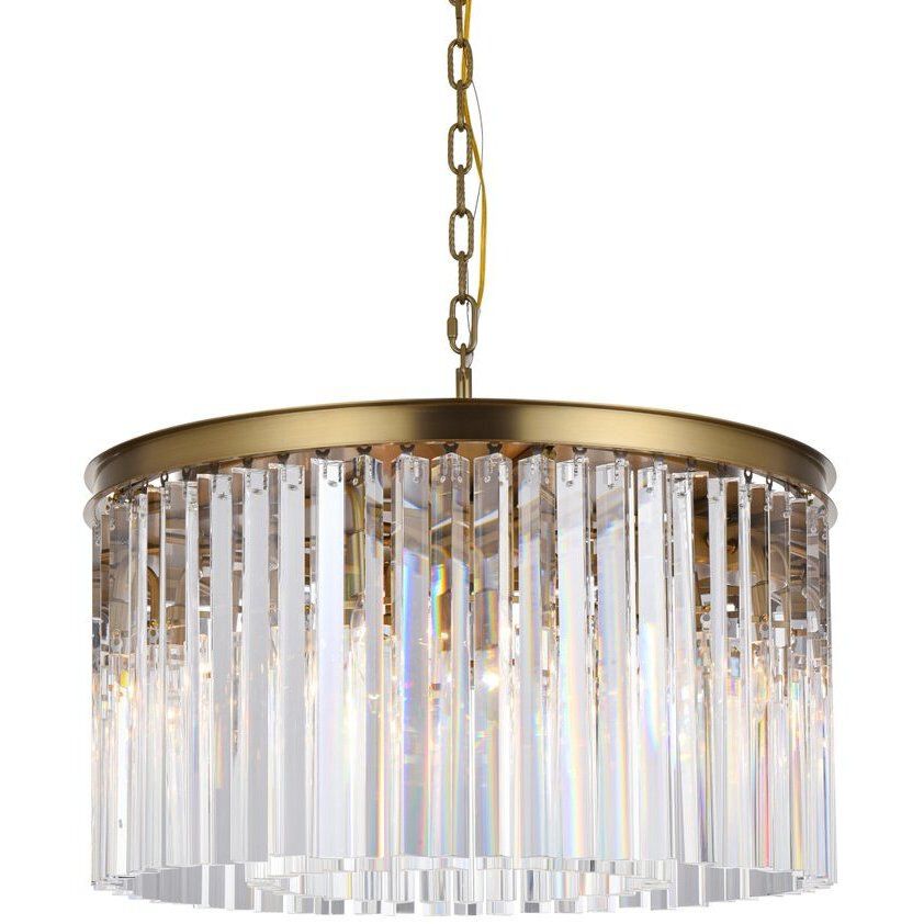 Sydney 8 Light 26 inch Satin Gold Chandelier Ceiling Light in Clear