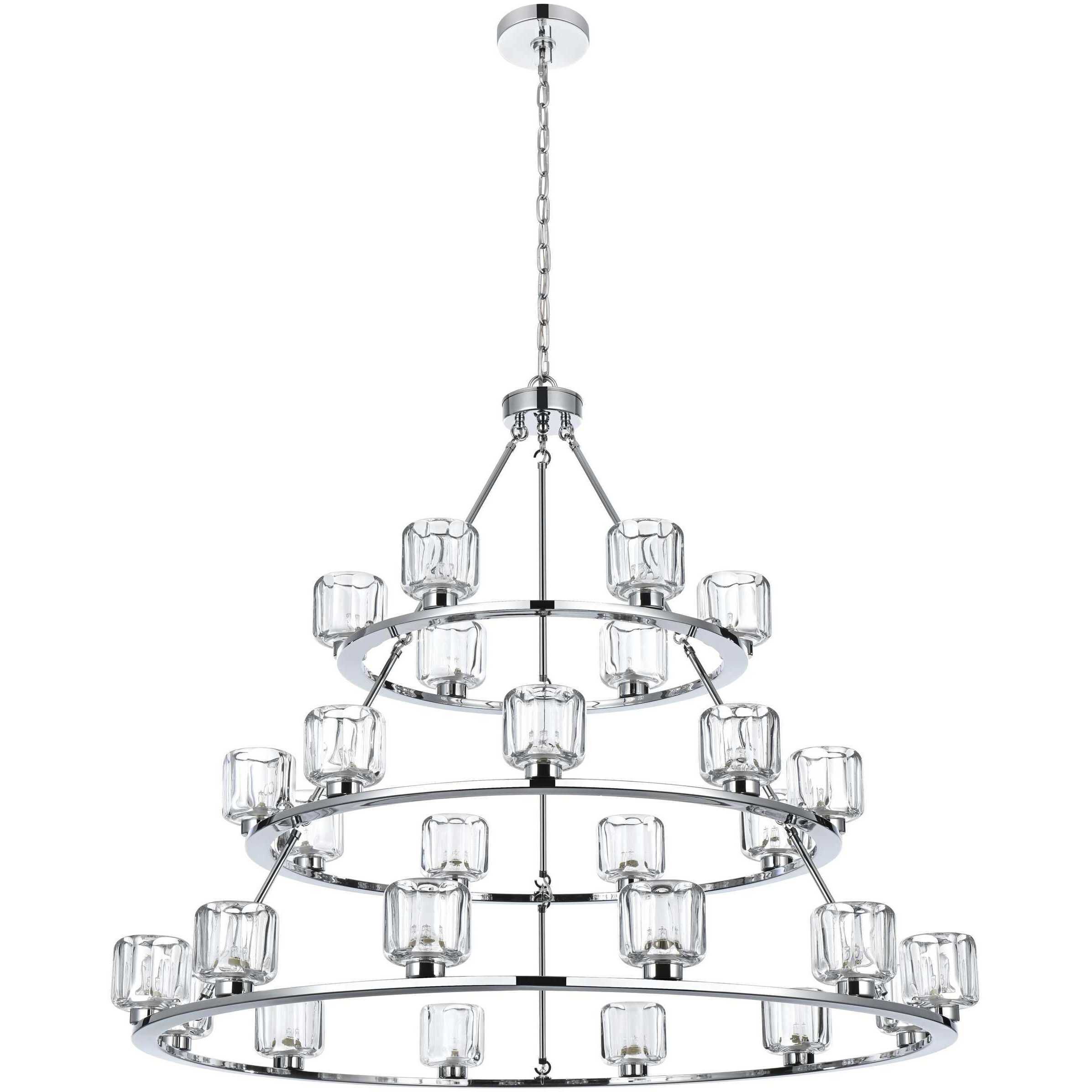 Cadence 27 Light 48 inch Chrome Chandelier Ceiling Light