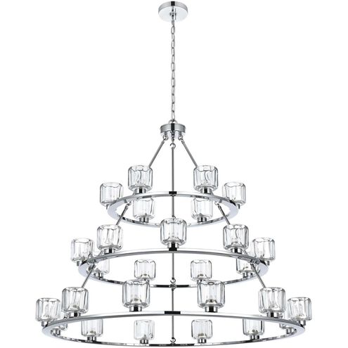 Cadence 27 Light 48 inch Chrome Chandelier Ceiling Light