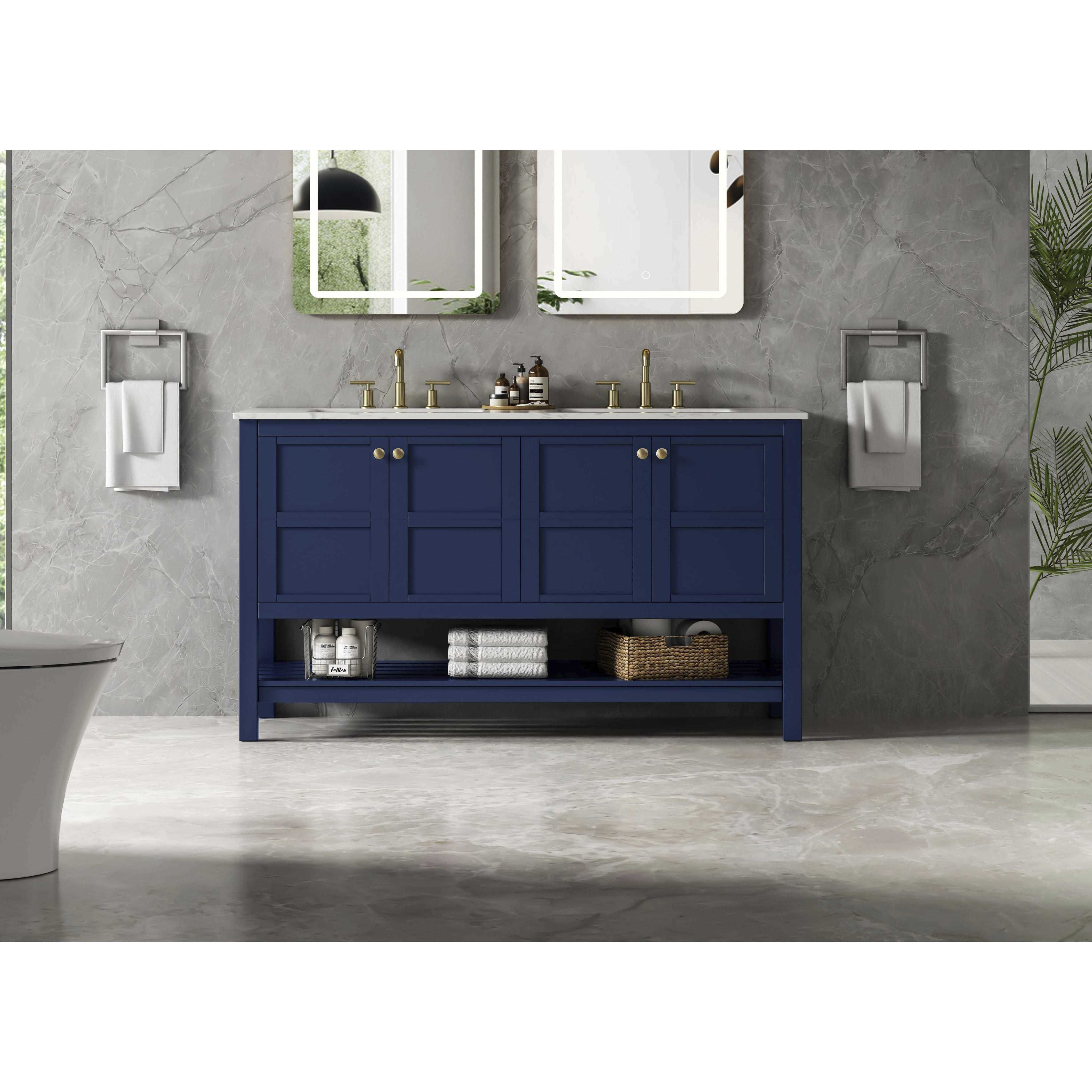 Theo 54 X 34 inch Blue Bathroom Vanity Cabinet