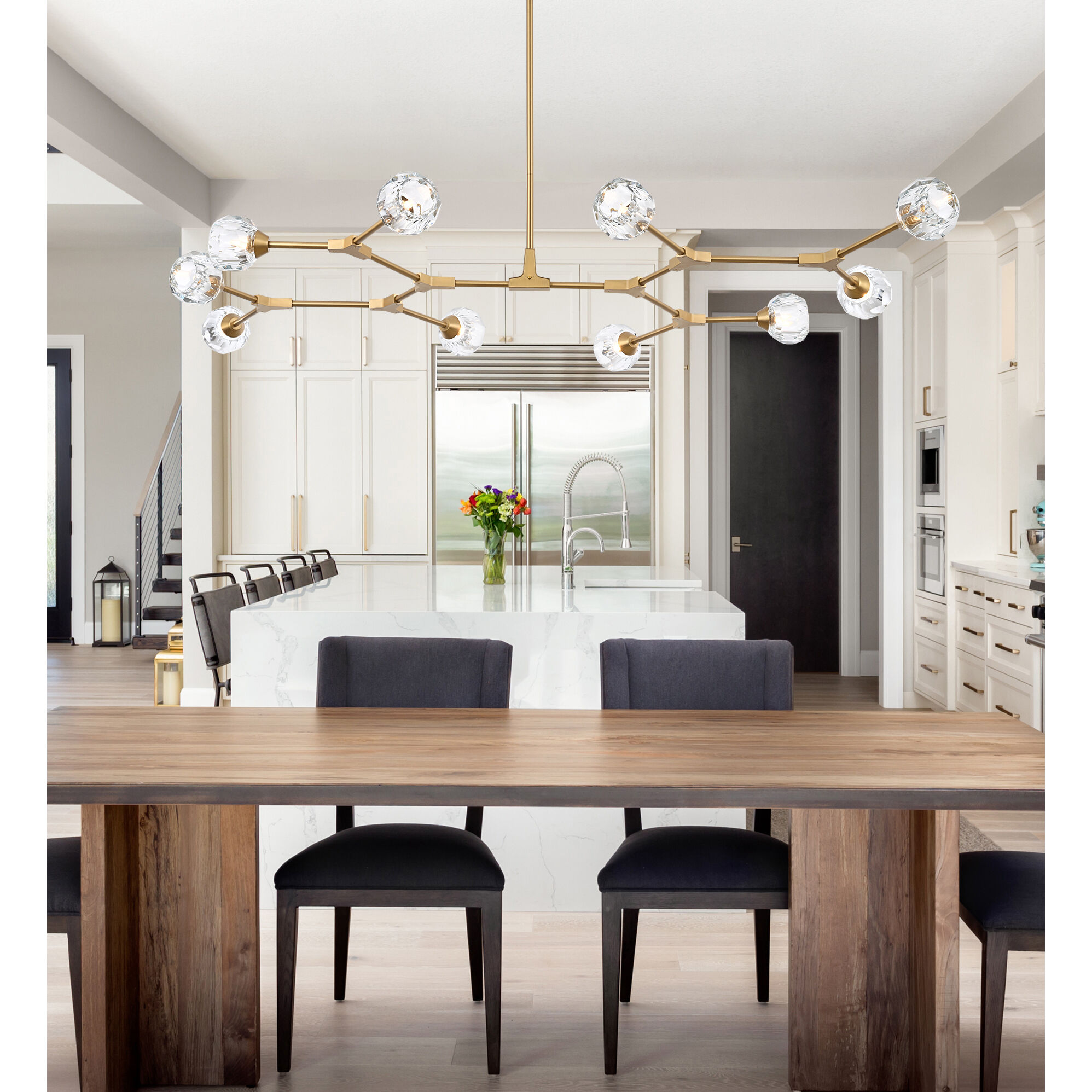 Zayne 10 Light 56 inch Gold Pendant Ceiling Light