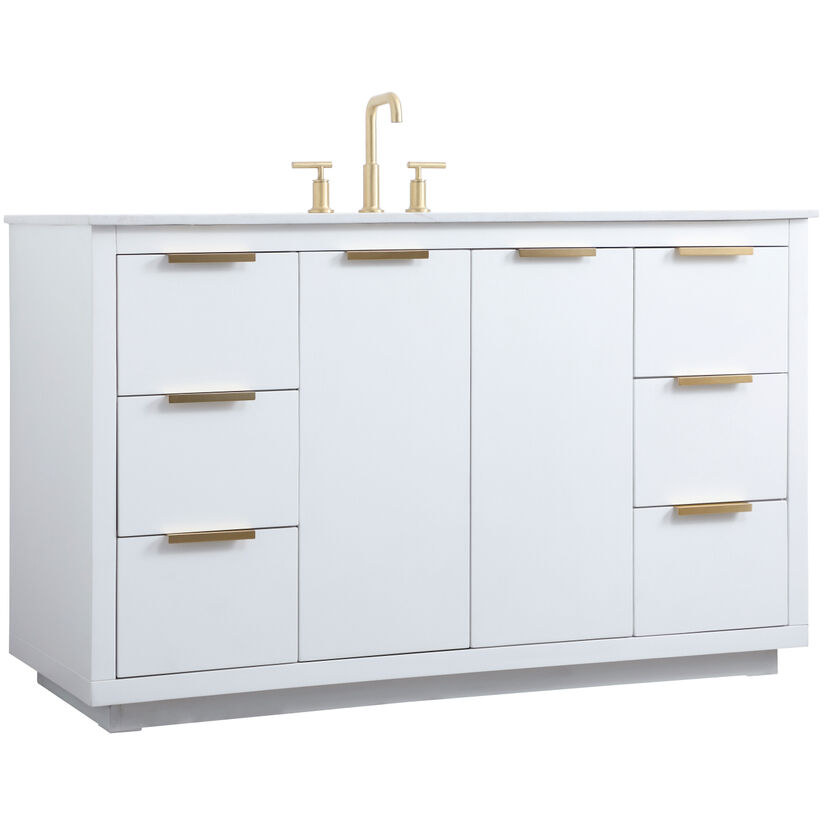 Blake 54 X 22 X 34 inch White Vanity Sink Set