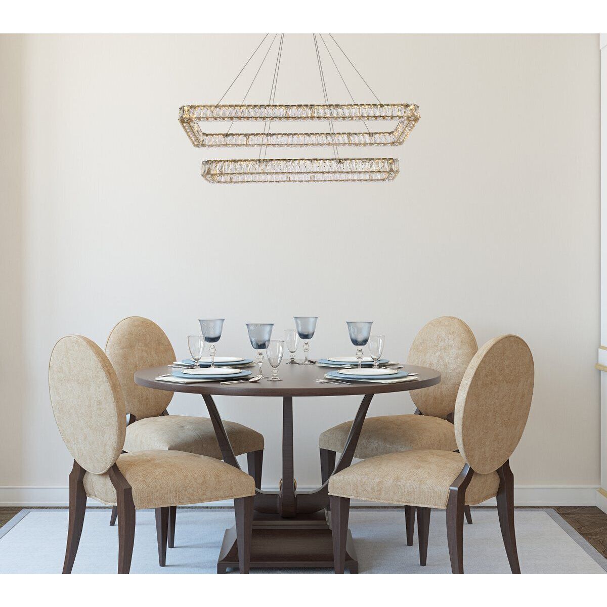 Monroe 2 Light 50 inch Gold Pendant Ceiling Light