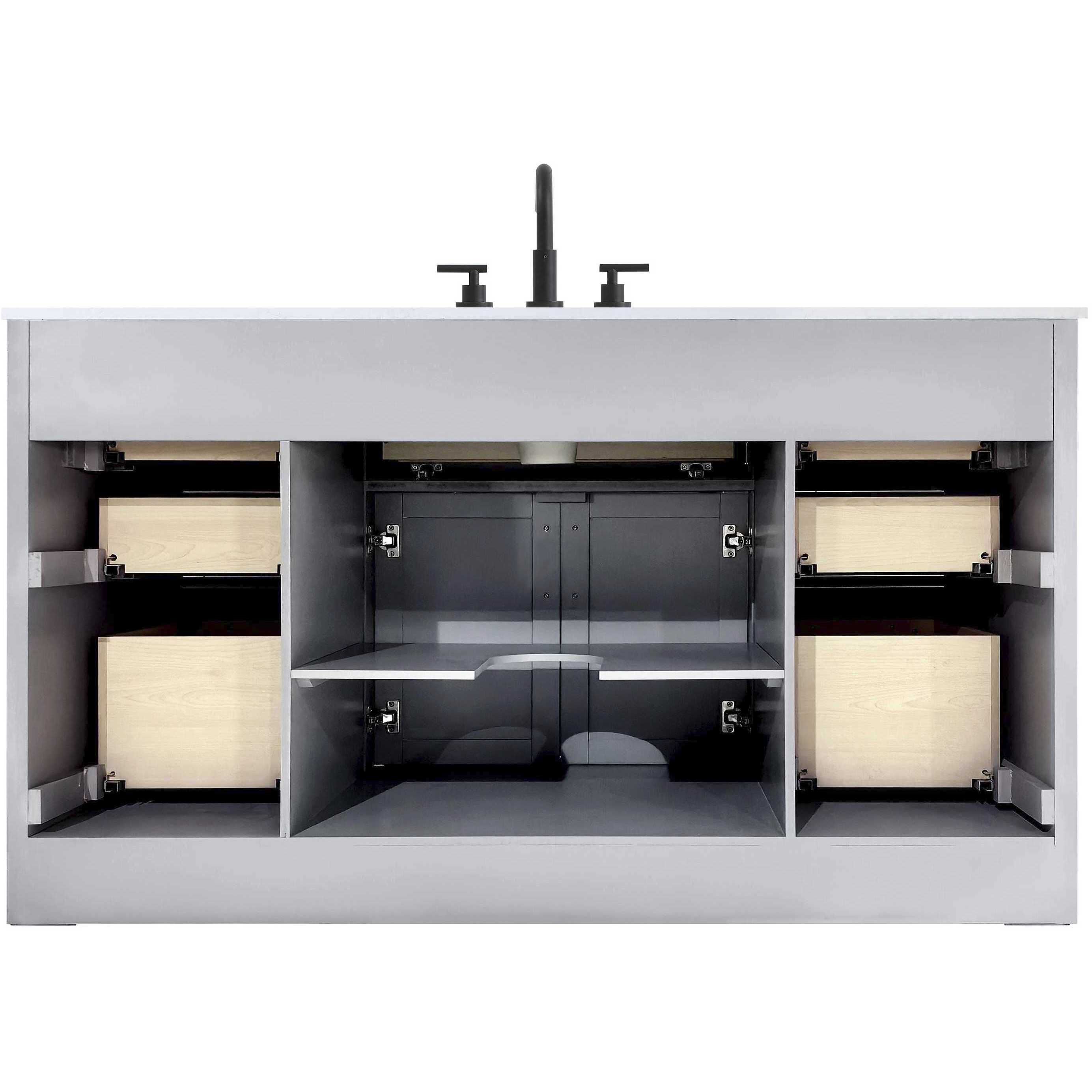 Alden 60 X 35 inch Grey Bathroom Vanity Cabinet