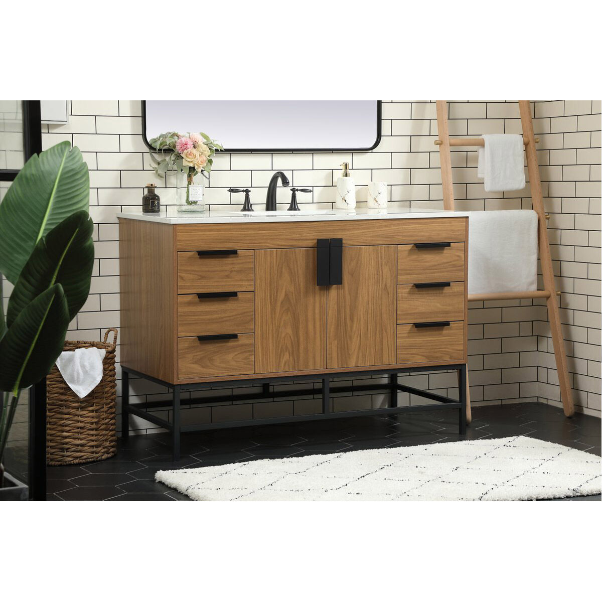 Eugene 48 X 22 X 33.5 inch Walnut Brown Vanity Sink Set in Not Included